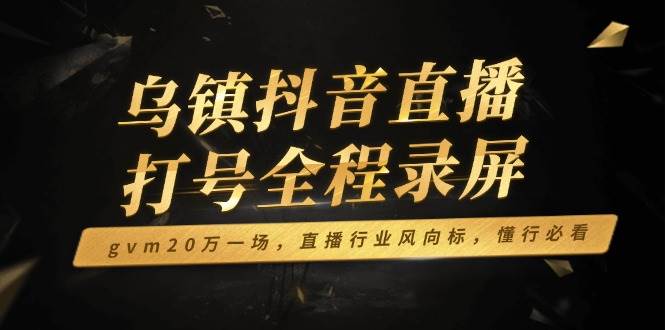 (2.4)乌镇抖音直播打号全程录屏，gvm20万一场，直播行业风向标，懂行必看